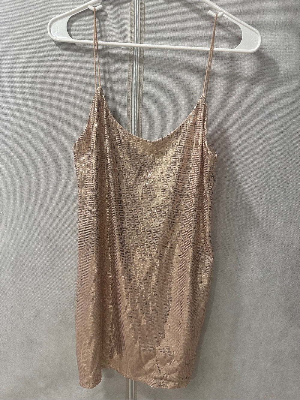 Zara Sequin Slip Dress in Rose Gold